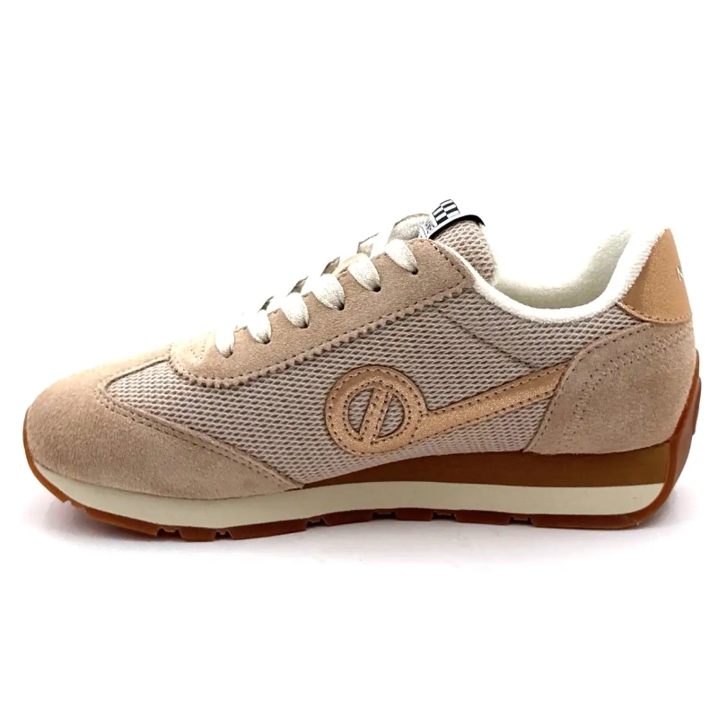 No Name City - Hardloopbroek van leer en textiel in beige en duinkleur Ivoire Chaussures
