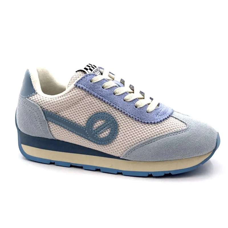 No Name City - Run Jogger W Leather & Textile Sky blue Ivoire Chaussures