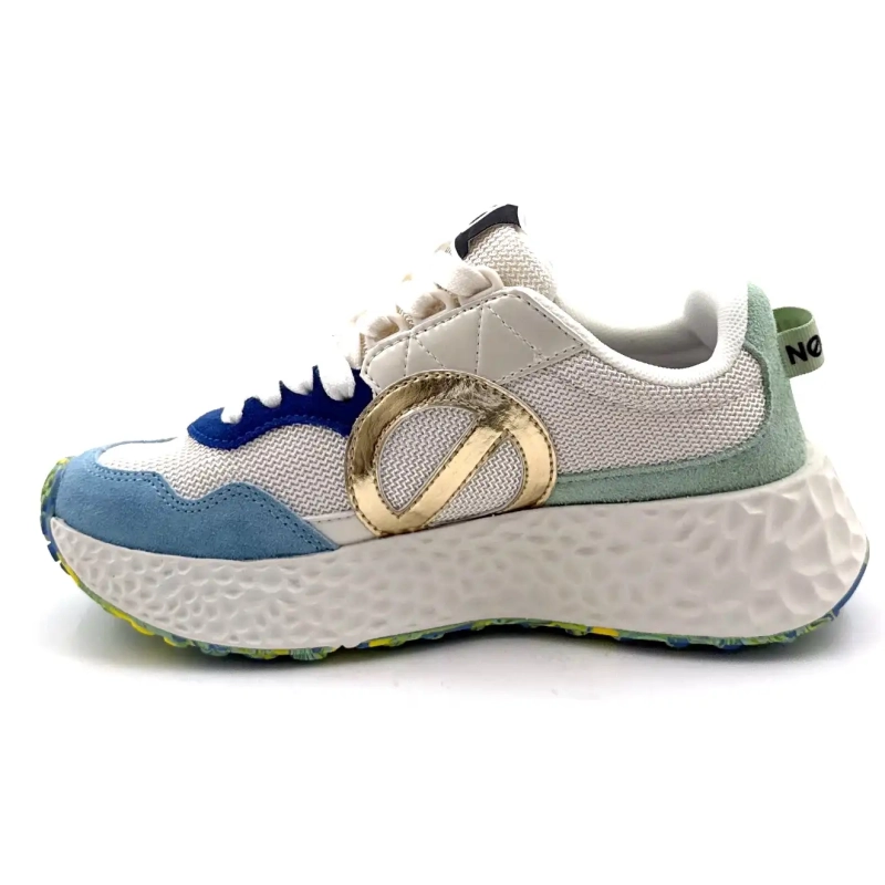 No Name Carter Jogger W Leer & Textiel Wit, Blauw & Groen Ivoire Chaussures