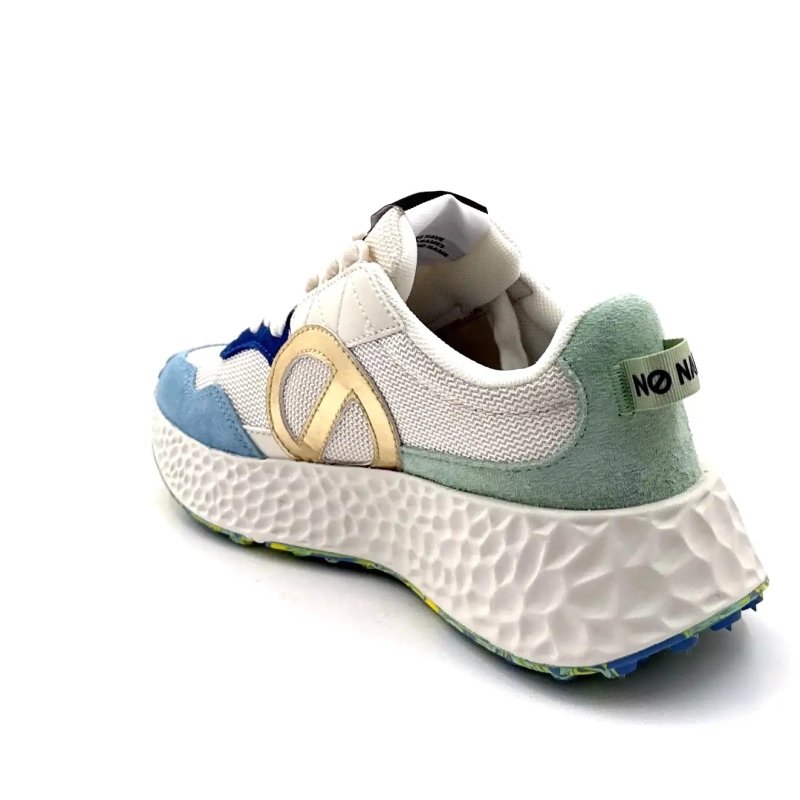 Spodnie dresowe Carter Jogger No Name ze skóry i materiału w kolorze białym, niebieskim i zielonym Ivoire Chaussures