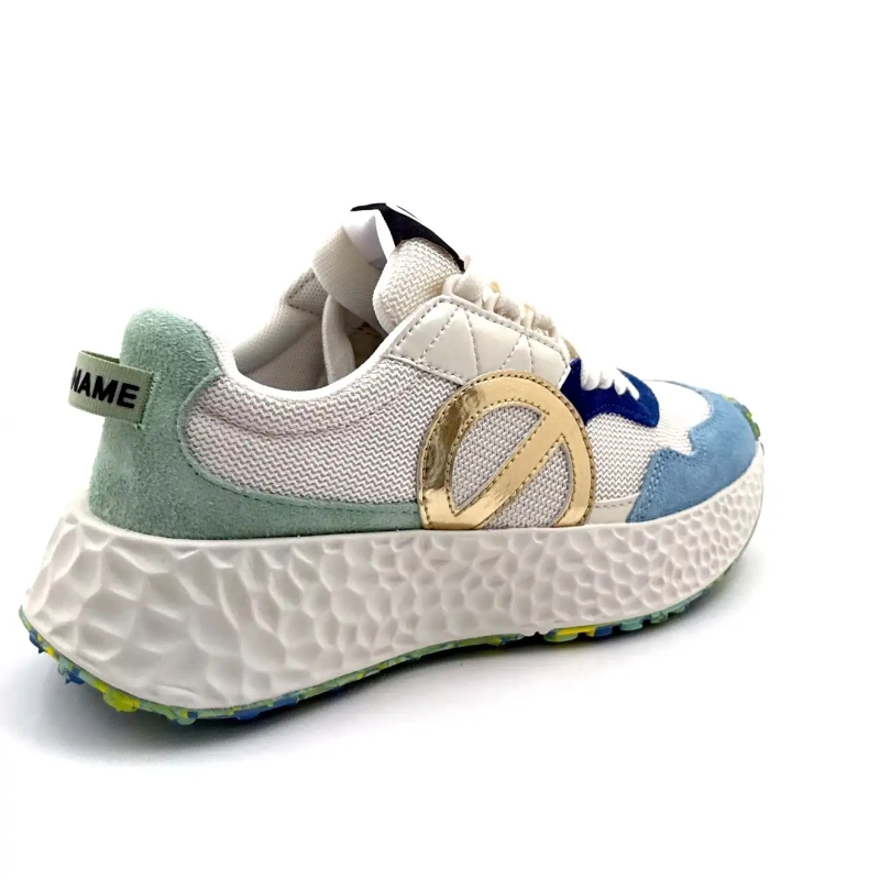 No Name Carter Jogger W Leder & Textil Weiß, Blau & Grün Ivoire Chaussures