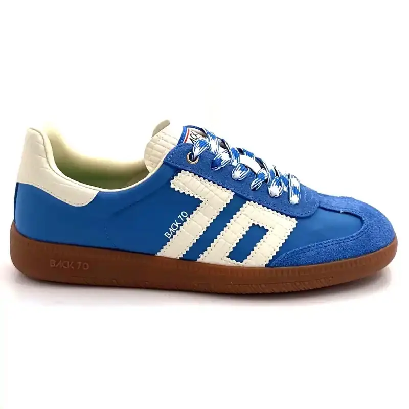 Back70 Ghost-17 Sneakers Læder, Ruskind & Tekstil Blå & Hvid Ivoire Chaussures