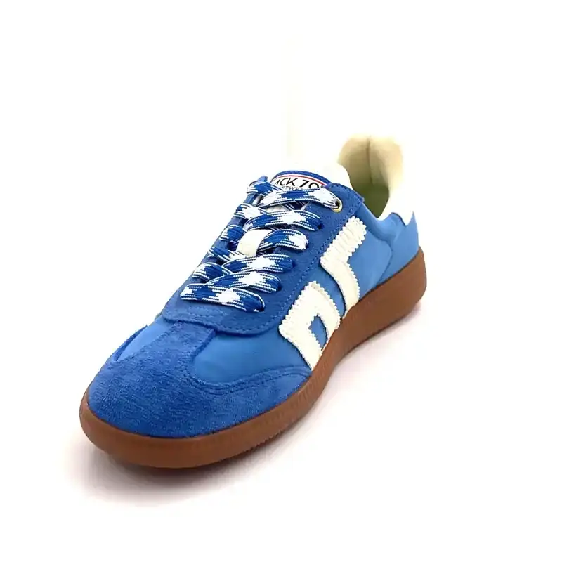 Teniși Back70 Ghost-17 din piele, piele întoarsă și material textil, albaștri și albi Ivoire Chaussures