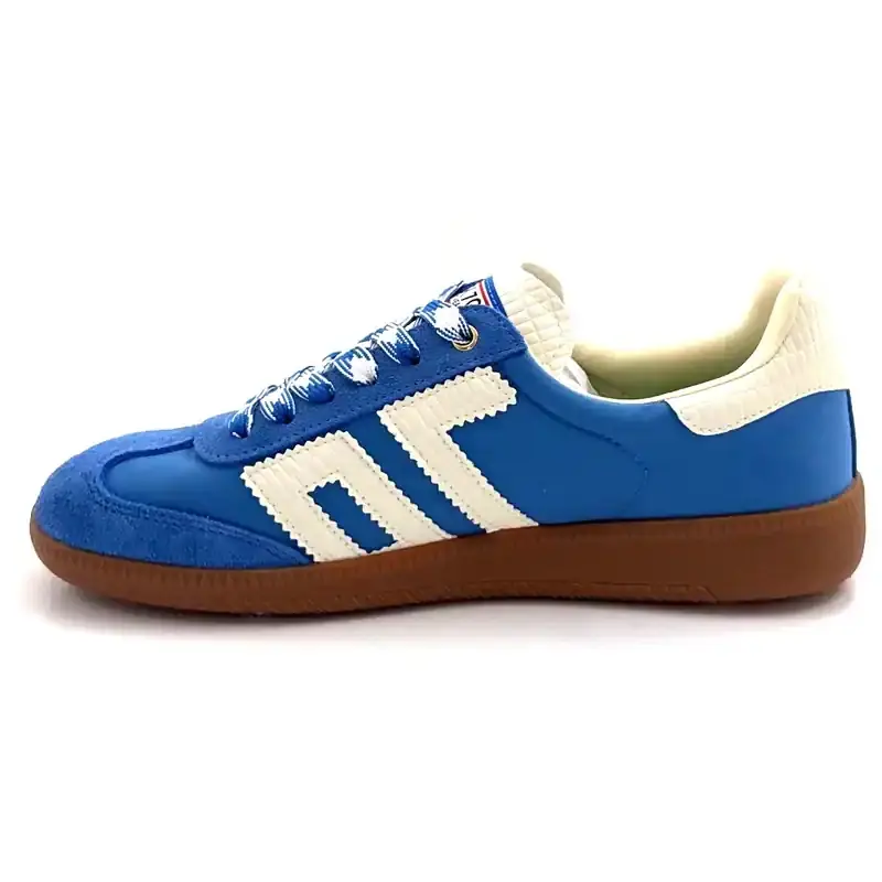 Teniși Back70 Ghost-17 din piele, piele întoarsă și material textil, albaștri și albi Ivoire Chaussures