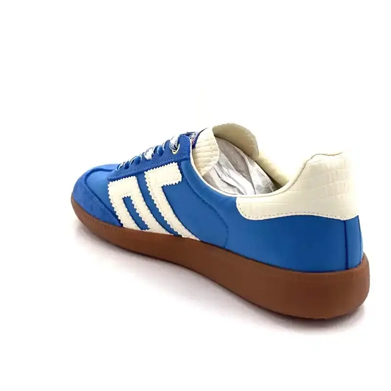 Teniși Back70 Ghost-17 din piele, piele întoarsă și material textil, albaștri și albi Ivoire Chaussures