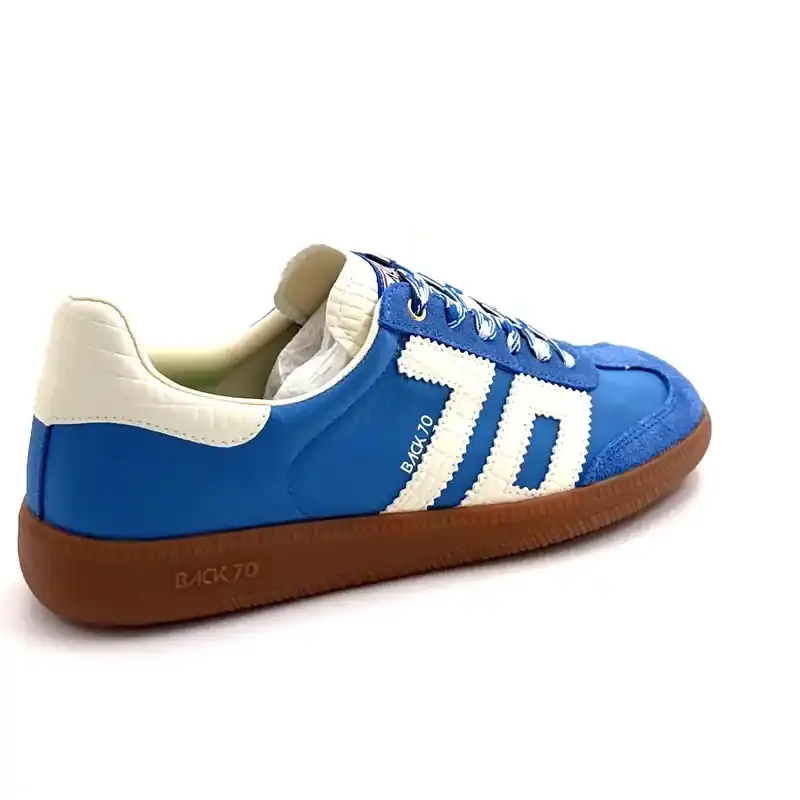 Back70 Ghost-17 Bőr, velúr és textil cipők, kék és fehér Ivoire Chaussures