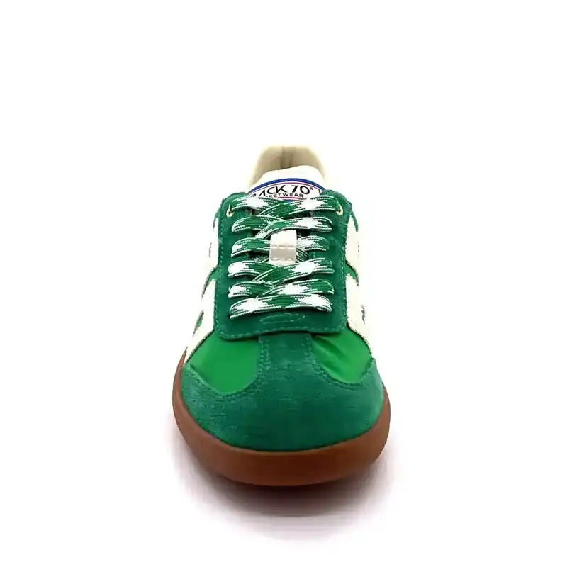 Back70 Ghost 12 Pelle, Pelle Scamosciata e Tessuto Verde e Bianco Ivoire Chaussures