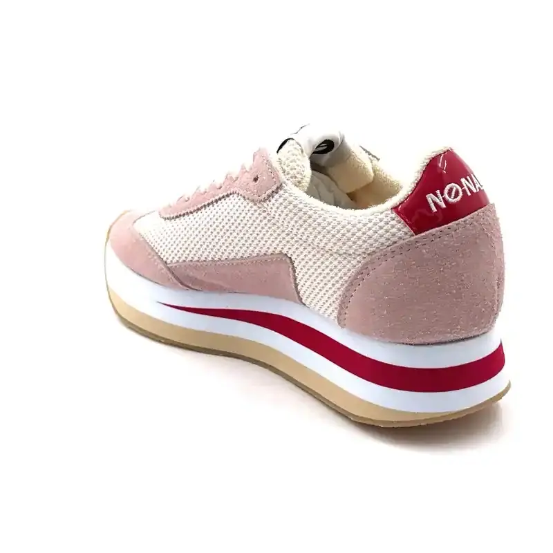 No Name Flex M Jogger velúr és textil rózsaszín krém és cseresznye Ivoire Chaussures
