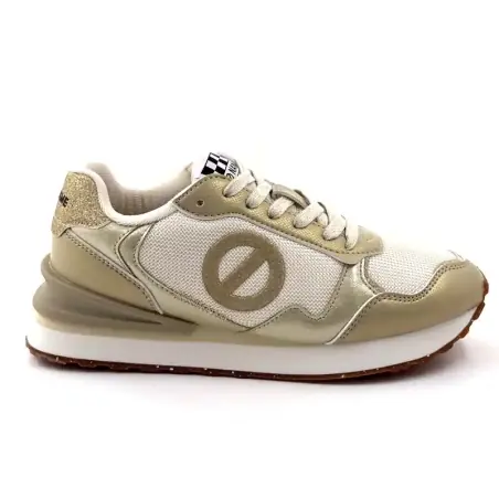 No Name Tova-Runner W Textile Bianco e Oro Ivoire Chaussures