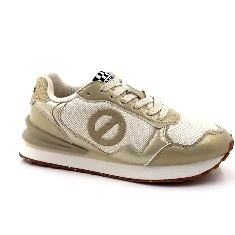 No Name Tova-Runner W Textile White & Gold Ivoire Chaussures