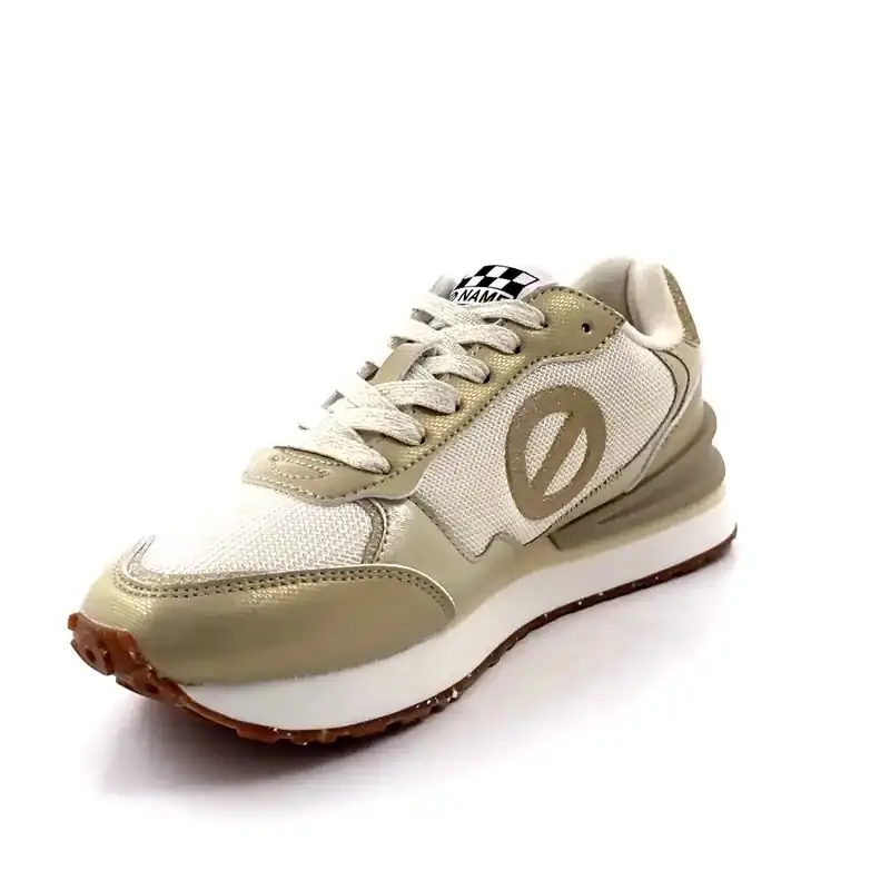 No Name Tova-Runner W Textil Vit & Guld Ivoire Chaussures