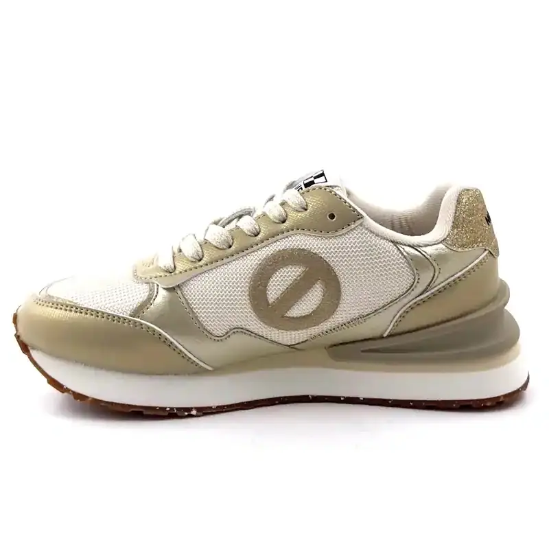 No Name Tova-Runner W Textile Bianco e Oro Ivoire Chaussures
