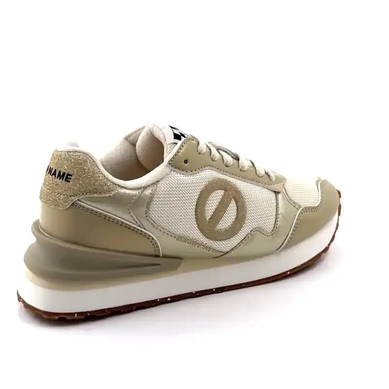 No Name Tova-Runner W Tekstil Hvid & Guld Ivoire Chaussures