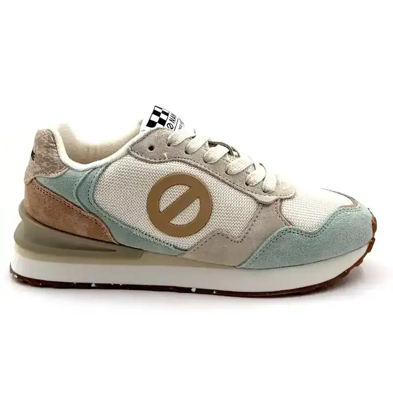 No Name Tova-Runner Läder & Textil Beige & Mintgrön Ivoire Chaussures