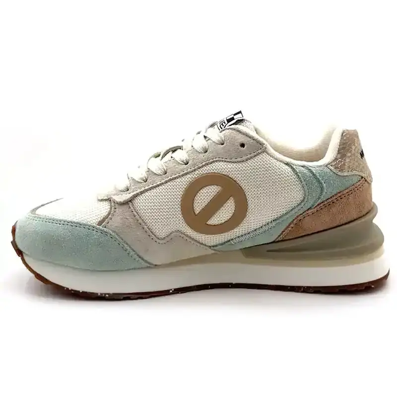 No Name Tova-Runner W Leder & Textil Beige & Mint Ivoire Chaussures