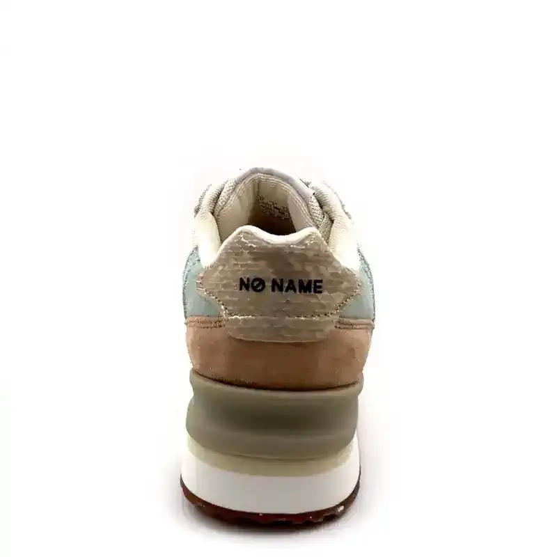 No Name Tova-Runner W Leer & Textiel Beige & Mint Ivoire Chaussures