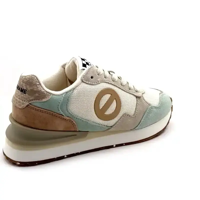 No Name Tova-Runner W Piele și textil bej și mentă Ivoire Chaussures
