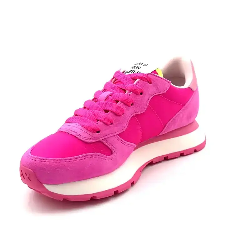 Sun 68 36201 Daim & Textile Fuchsia Ivoire Chaussures