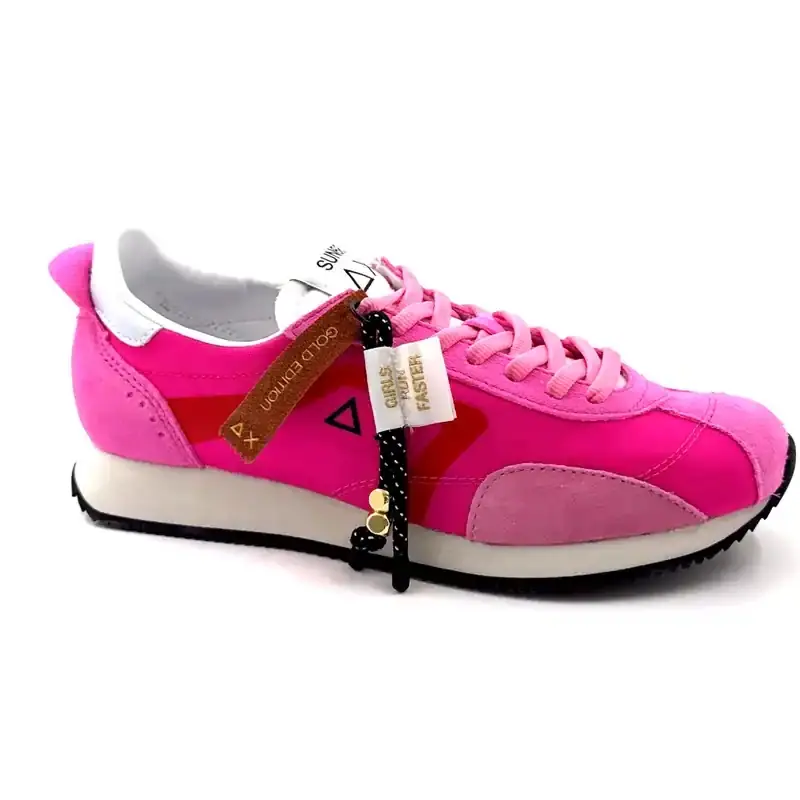 Sun68 36226 Semsket skinn og tekstil Fuchsia Ivoire Chaussures