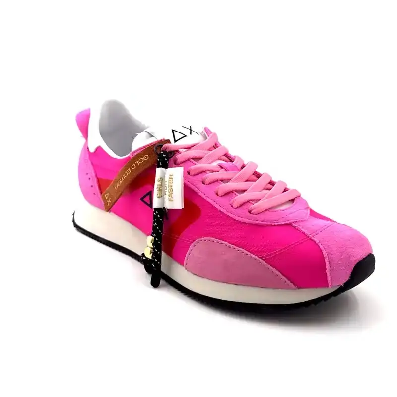 Sun68 36226 Semsket skinn og tekstil Fuchsia Ivoire Chaussures