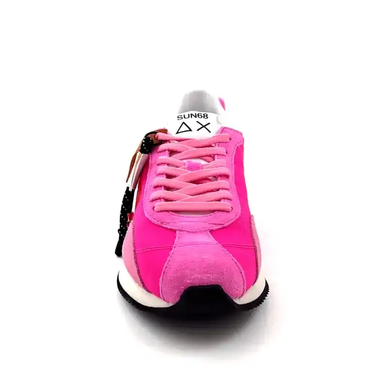 Sun68 36226 Suede & Textile Fucsia Ivoire Chaussures