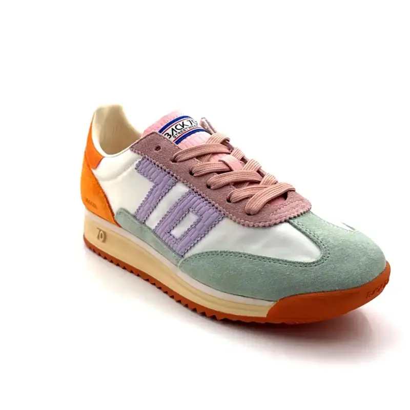 Jogger Back 70 51 Pelle e Tessuto Multicolore Ivoire Chaussures