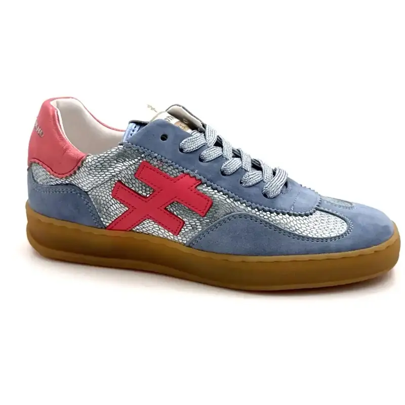 Outra tendência A032C126 Couro e camurça icônicos em azul e rosa Ivoire Chaussures