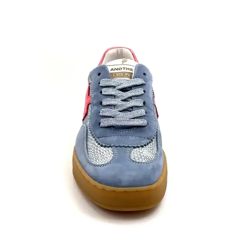 Another Trend A032C126 Ikonisk Skinn og Semsket Skinn Blå og Rosa Ivoire Chaussures