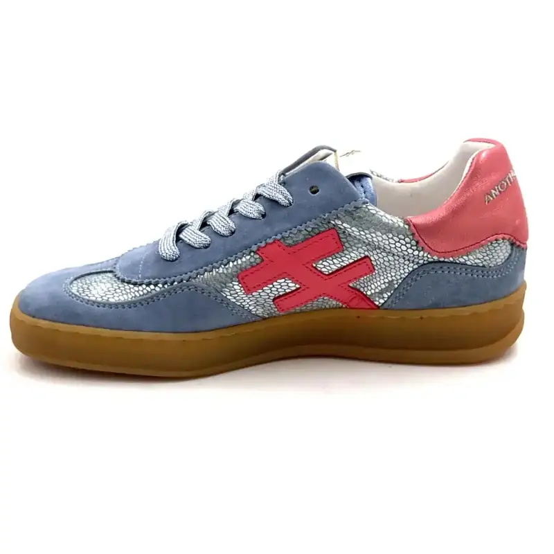 Egy másik trend A032C126 Ikonikus bőr és velúr kék és rózsaszín Ivoire Chaussures