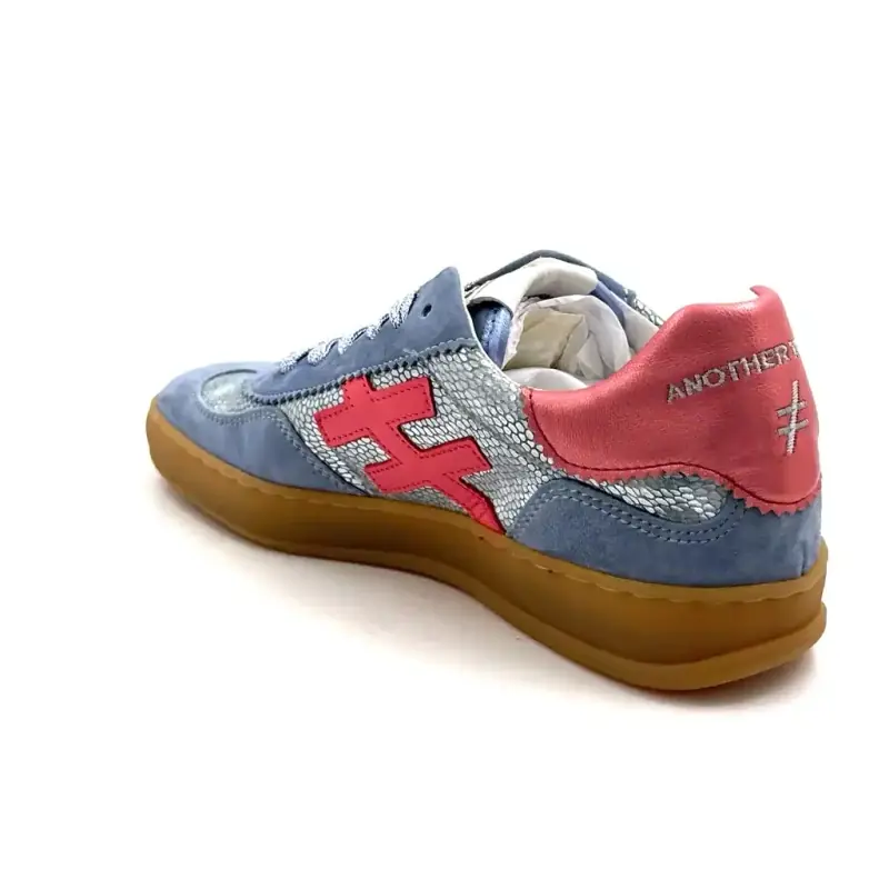 Another Trend A032C126 Pelle e camoscio iconici blu e rosa Ivoire Chaussures