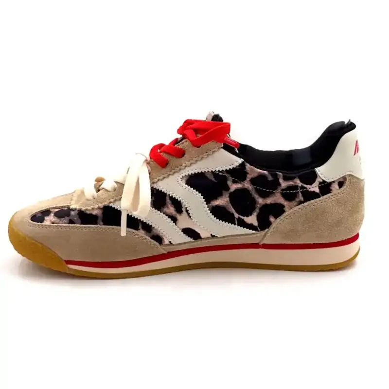 MRP Pure V6 ruskind og leopardtekstil Ivoire Chaussures