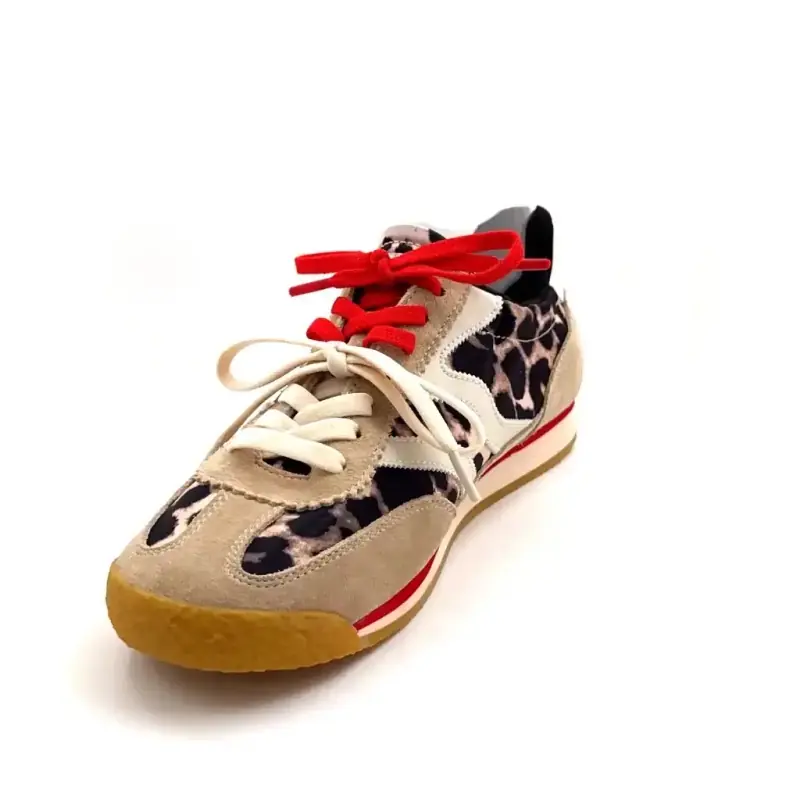 MRP Pure V6 ruskind og leopardtekstil Ivoire Chaussures