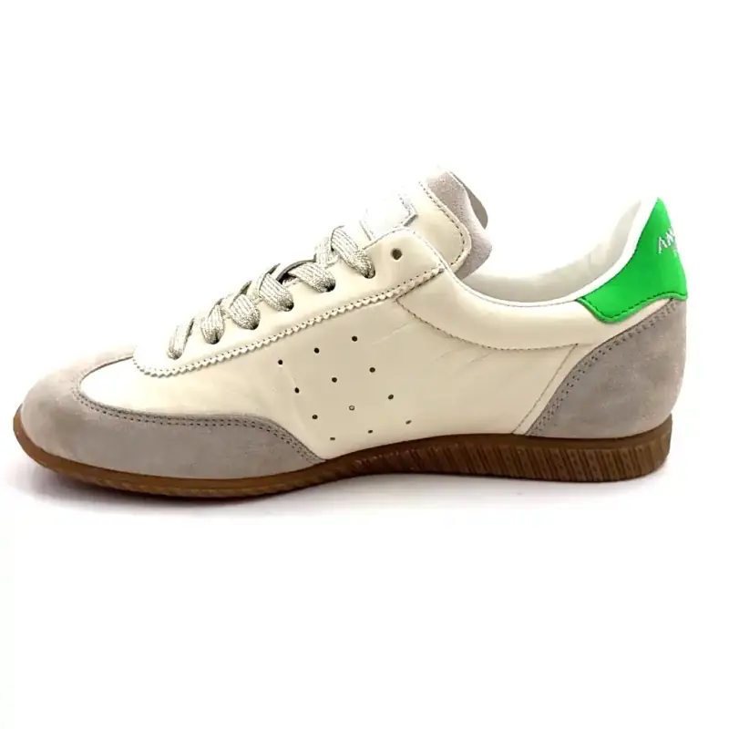 Another Trend A078 04 Atenas Leer & Suède Wit Fluor Groen & Grijs Ivoire Chaussures