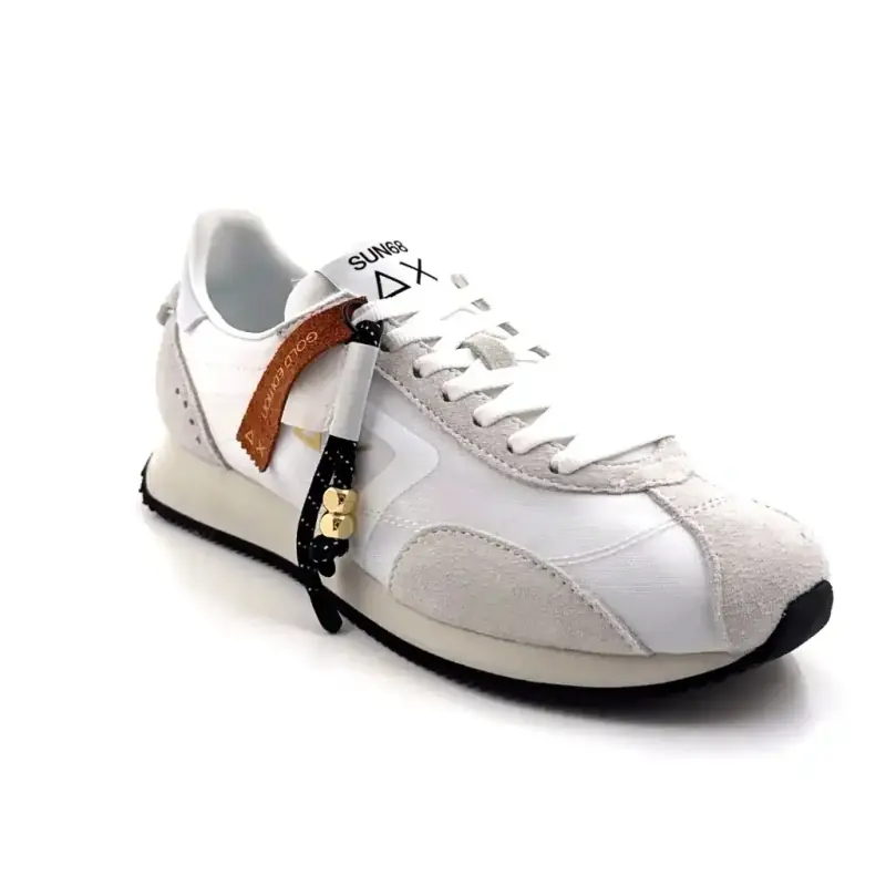 Sun68 36226 Semsket skinn og tekstil hvit Ivoire Chaussures