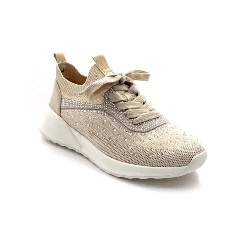 Ivoire 2501 310 4521 Beige tekstil med strass Ivoire Chaussures