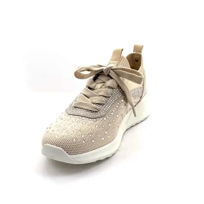 Ivoire 2501 310 4521 Μπεζ ύφασμα με στρας Ivoire Chaussures