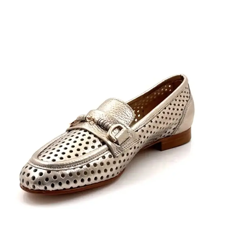 Couro perfurado dourado Ivoire L084M Ivoire Chaussures