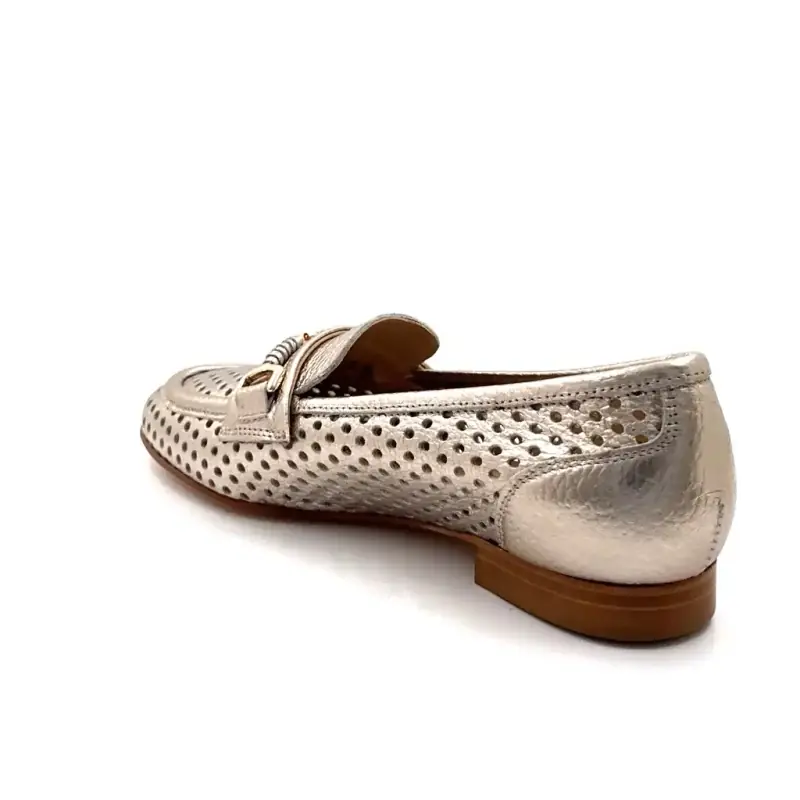 Ivoire L084M Cuir Perforé Doré Ivoire Chaussures