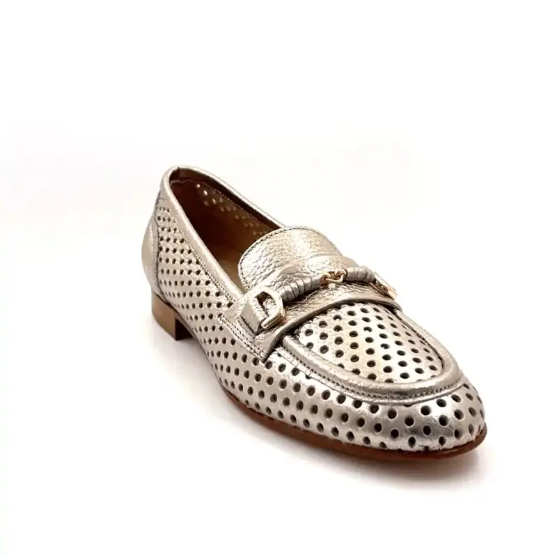 Ivoire L084M Χρυσό Διάτρητο Δέρμα Ivoire Chaussures