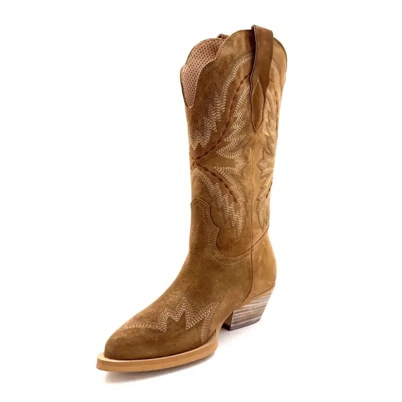 Alpe 5217 11 Western Suede Maro Ivoire Chaussures