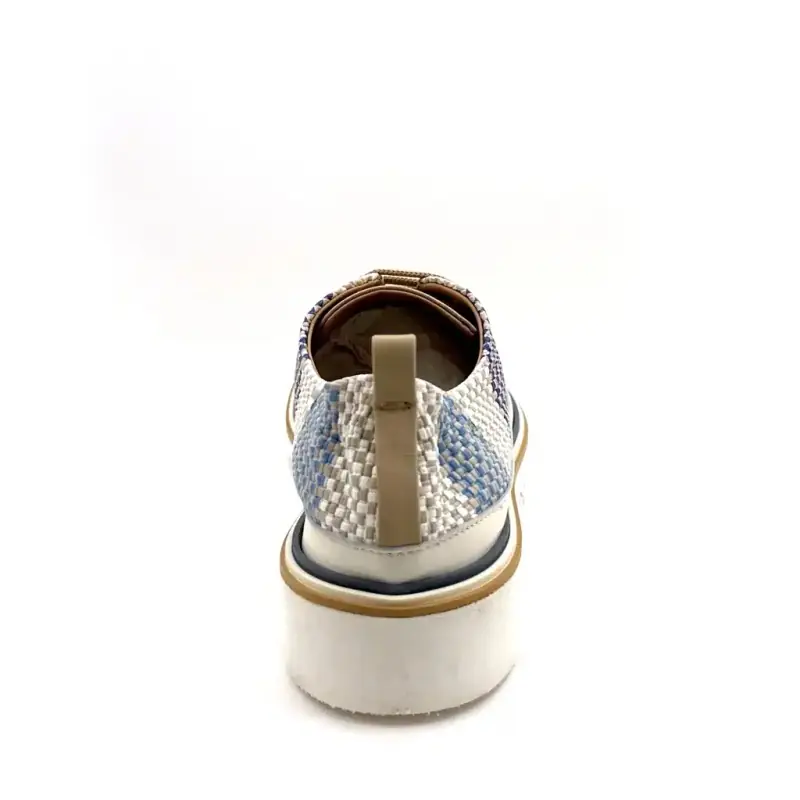 Δερμάτινο Πλεκτό Xsa 8010 Pixel Μπλε Μπεζ & Κρεμ Ivoire Chaussures