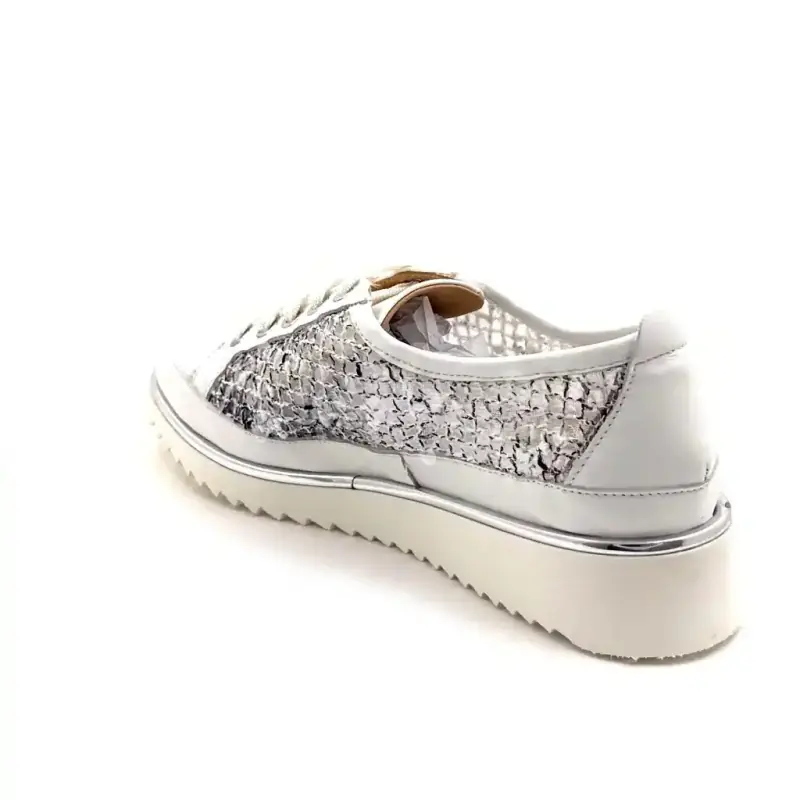 Xsa 9702 Piele albă de bivol cu paiete Ivoire Chaussures