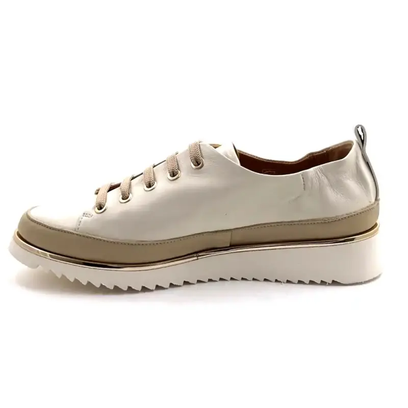 Xsa 8010 Cream & Beige Leather Ivoire Chaussures