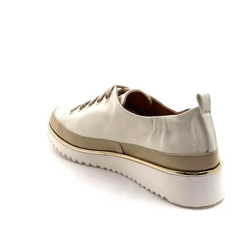 Xsa 8010 Cuir Crème & Beige Ivoire Chaussures