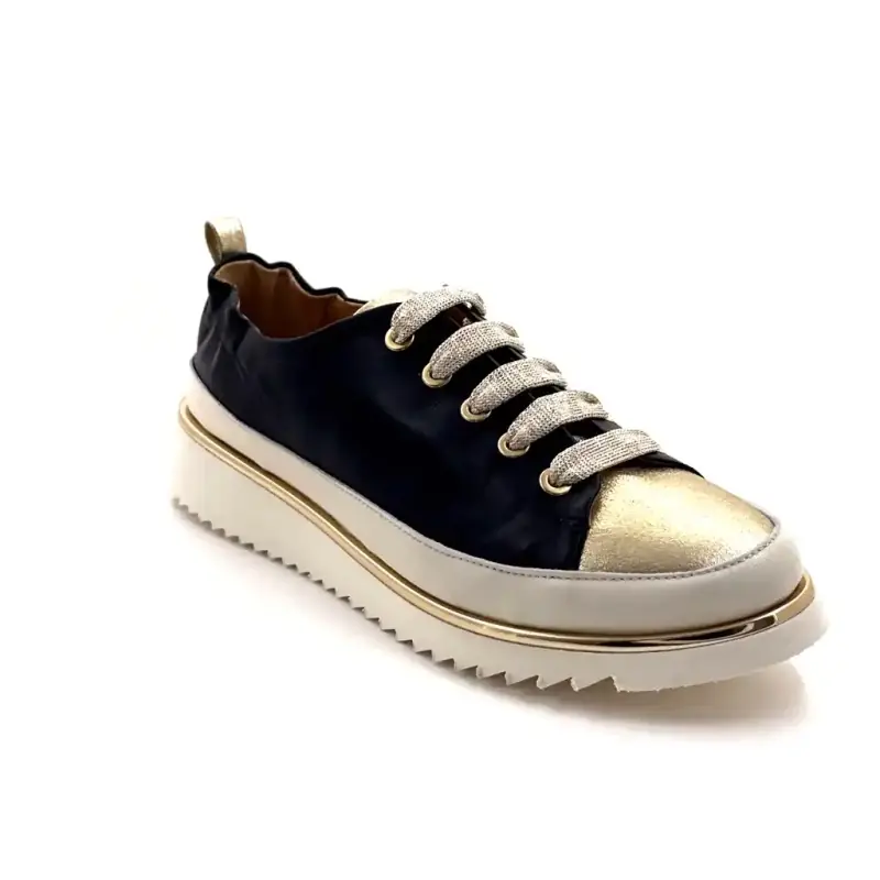 Xsa 8010 Granatowo-złota i kremowa skóra Ivoire Chaussures