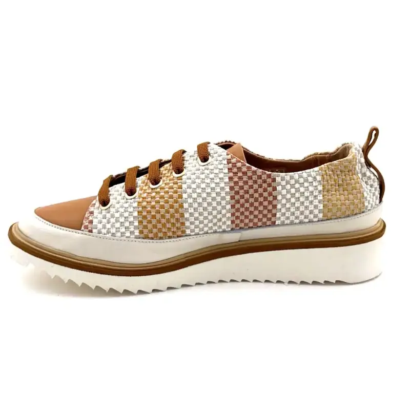 Xsa 8010 Pixel Flätat Läder Kamelbeige & Kräm Ivoire Chaussures