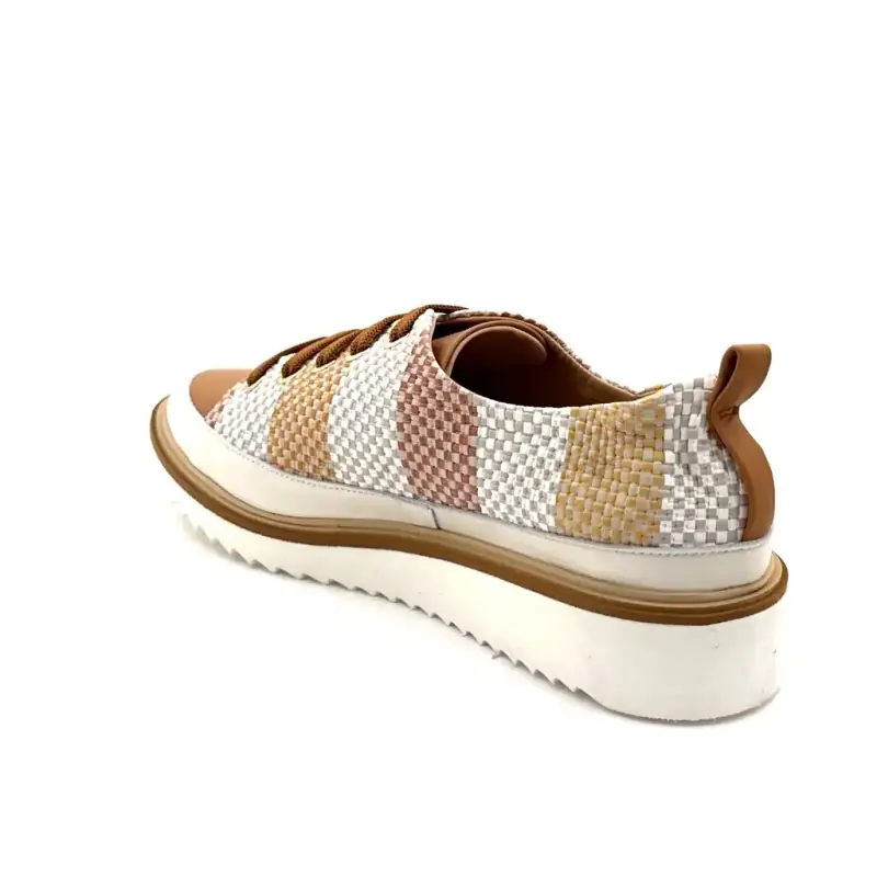 Xsa 8010 Pixel Flätat Läder Kamelbeige & Kräm Ivoire Chaussures