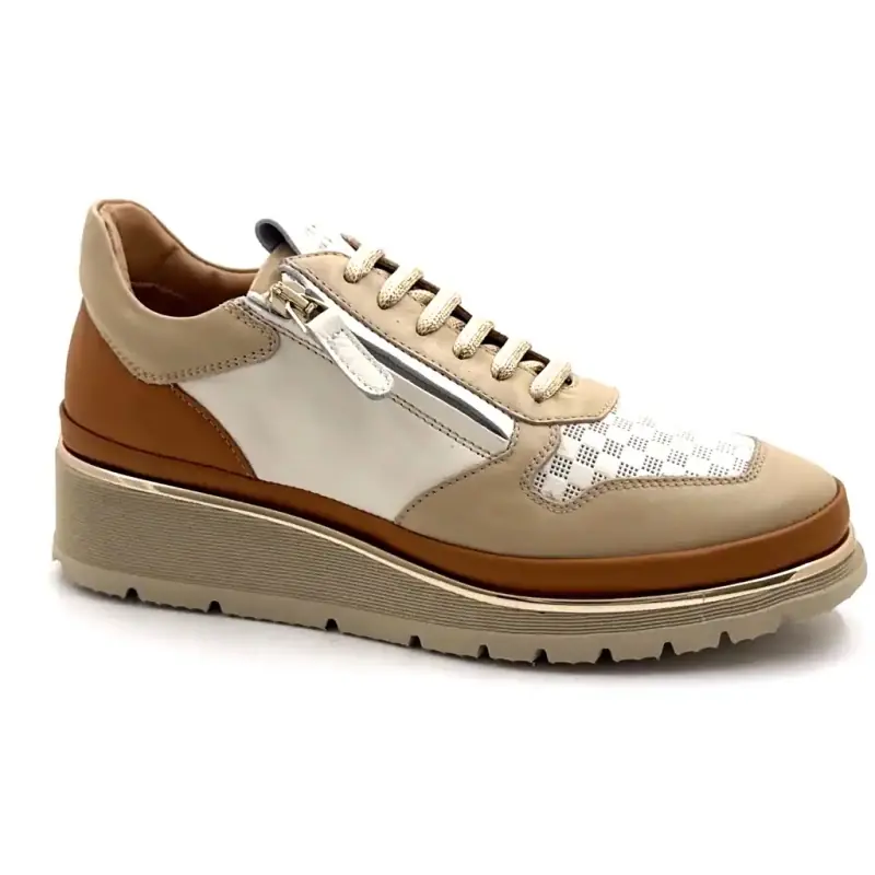 XSA 9809 Poseidon Cuir Beige Crème Camel Ivoire Chaussures