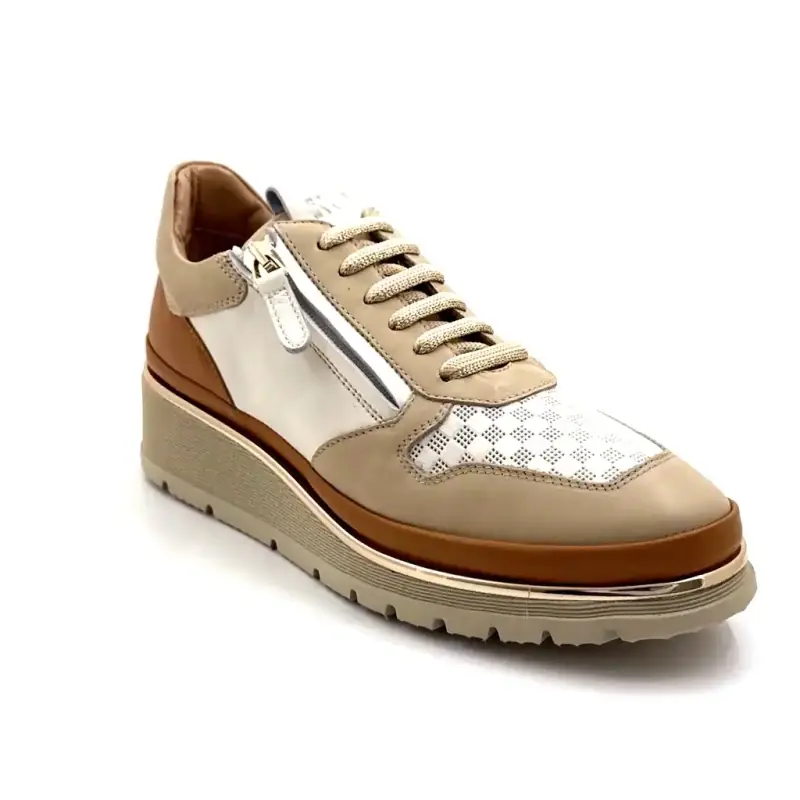 XSA 9809 Poseidon bőr bézs krémszínű teveszín Ivoire Chaussures