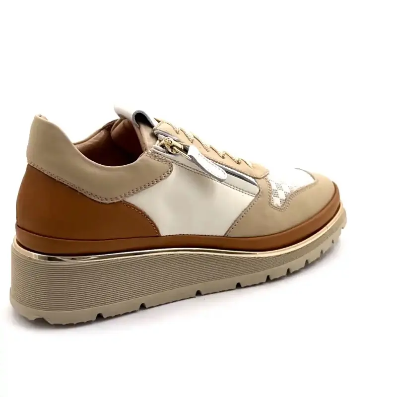 XSA 9809 Poseidon Leder Beige Creme Camel Ivoire Chaussures